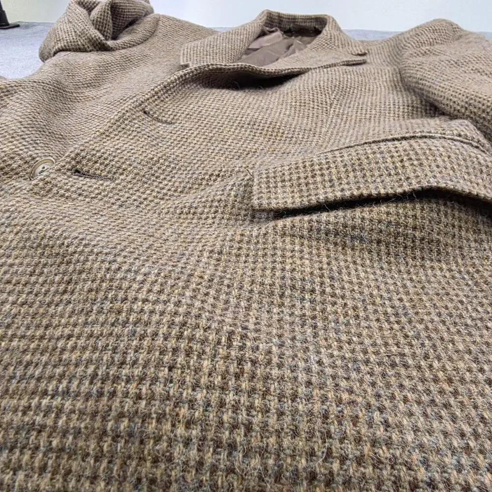 Vintage Polo Ralph Lauren Blazer‎ Sport Coat Mens 41 Brown Tweed Check USA 80s